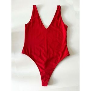 Babaton Aritzia Contour Red Bodysuit (M)